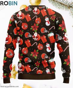 Cleveland Browns Santa Claus Snowman Ugly Christmas Sweater