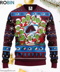 Colorado Avalanche 12 Grinch Xmas Day Ugly Christmas Sweater, Christmas Gifts Ideas