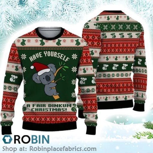Australian Fair Dinkum Christmas Ugly 3D Christmas Ugly Sweater 3D Printed