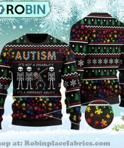 Autism Is Not Disability Ugly Christmas Sweater