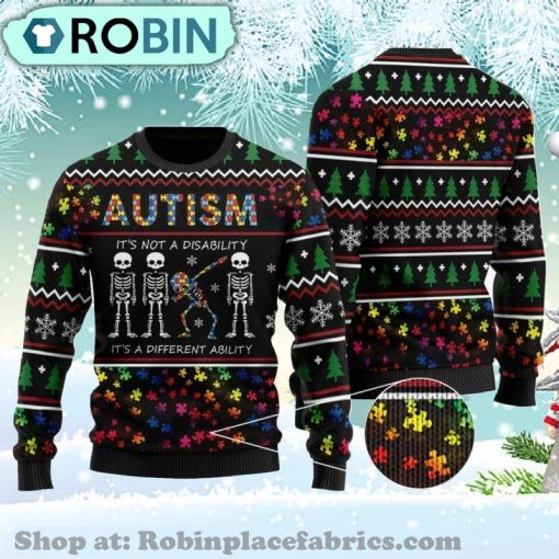 Autism Is Not Disability Ugly Christmas Sweater