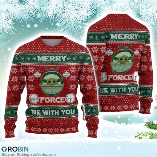 Baby Yoda Christmas Ugly Sweater 3D Printed