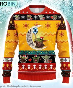 Baby Yoda I Love You To The Moon And Back Gift Christmas Christmas Ugly Sweater