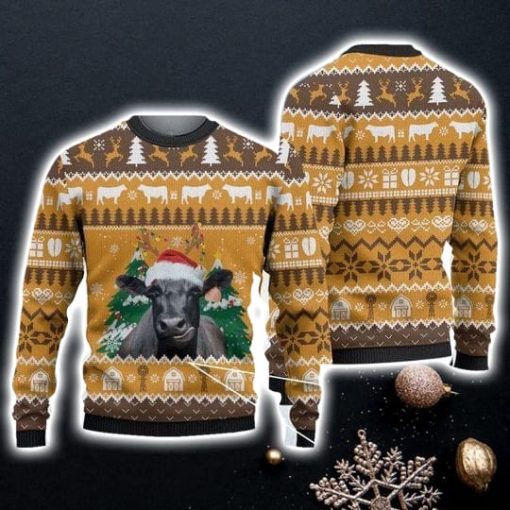 Black Angus Cattle Lovers Christmas On The Farm Awesome Gift For Christmas Ugly Christmas Sweater