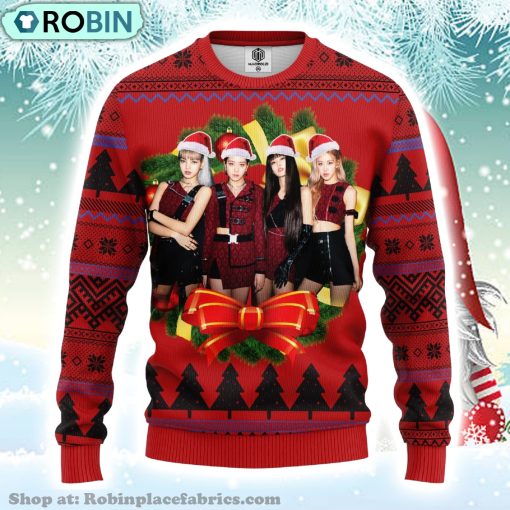 Black Pink Music Band Merry Xmas Gift Ugly Christmas Sweater 328