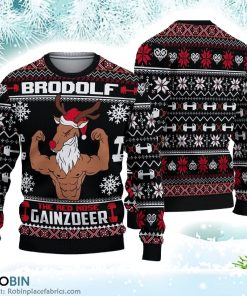 Brodolf The Red Nose Gainzdeer Gym Ugly Christmas