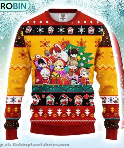 Bts Music Band Merry Xmas Gift Chibi Bts Band Ugly Christmas Sweater 331