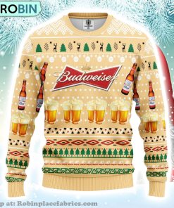 Budweiser Beer Merry Xmas Gift Ugly Christmas Sweater