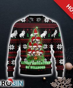 Bulldog Pine Tree Christmas Ugly Christmas Sweater, Pet Lover Christmas Sweater