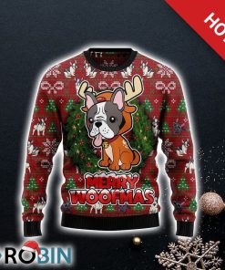 Bulldog Reindeer Ugly Christmas Sweater, Pet Lover Christmas Sweater