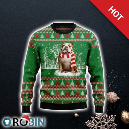 Bulldog True Friend Ugly Christmas Sweater, Pet Lover Christmas Sweater