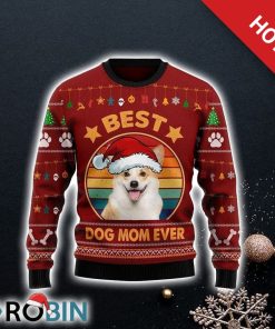 Cardigan Welsh Corgi Best Dog Mom Ever Ugly Christmas Sweater, Dog Lover Christmas Sweater