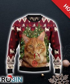 Cat Decor Pine Ugly Christmas Sweater For Cat Lover Christmas