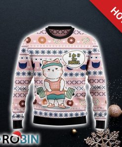 Cat I Do It For Donuts Ugly Christmas Sweater For Cat Lover Christmas