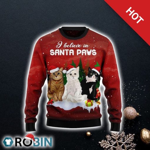 Cat Santa Paws Ugly Christmas Sweater For Cat Lover Christmas