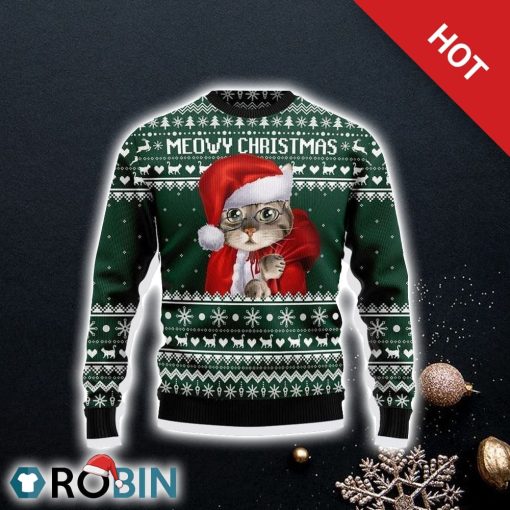 Cat Santa Ugly Christmas Sweater For Cat Lover Christmas