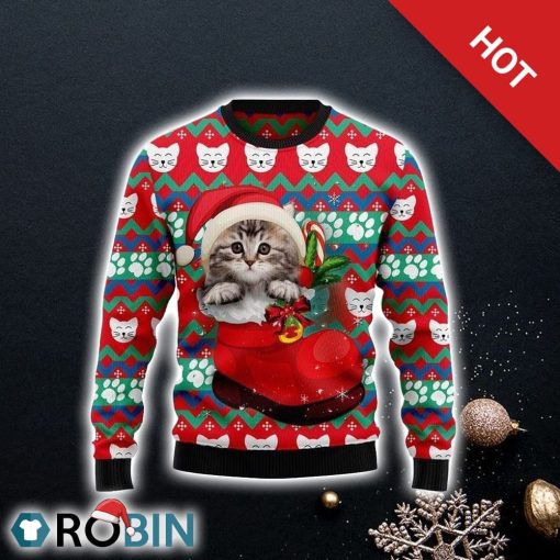Cat Socks Ugly Christmas Sweater For Cat Lover Christmas