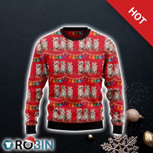 Cat Themed Kitten Christmas Ugly Christmas Sweater For Cat Lover Christmas