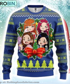 Chibi Black Pink Music Band Merry Xmas Gift Ugly Christmas Sweater