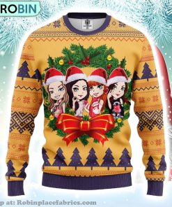 Chibi Black Pink Music Band Merry Xmas Gift Ugly Christmas Sweater 3d