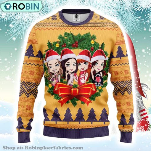 Chibi Black Pink Music Band Merry Xmas Gift Ugly Christmas Sweater 3d