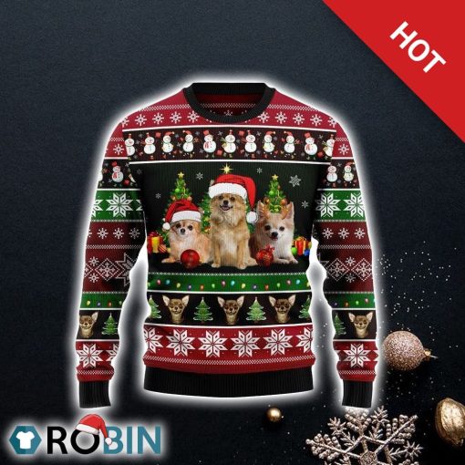 Chihuahua Group Beauty Ugly Christmas Sweater, Pet Lover Christmas Sweater