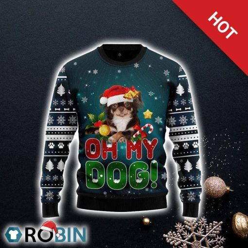 Chihuahua Oh My Dog Ugly Christmas Sweater, Dog Lover Christmas Sweater