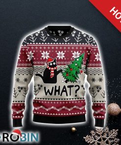 Christmas Cat What Funny Family Ugly Christmas Sweater For Cat Lover Christmas