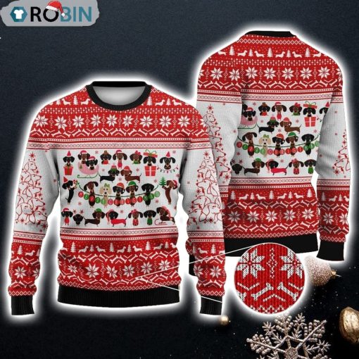 Christmas Day’s Little Dachshund Dogs Gift For Christmas Ugly Christmas Sweater