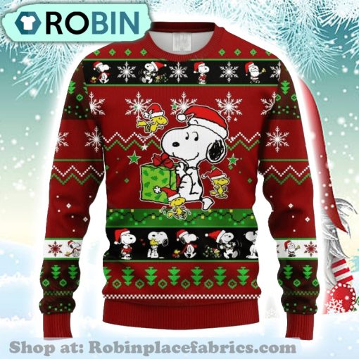Christmas Gift And Snoopy Full Print Ugly Christmas Sweater