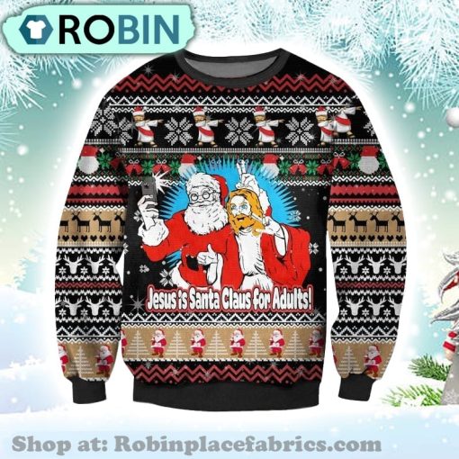 Christmas Jesus And Santa Ugly Sweatshirt Christmas Christmas Ugly Sweater