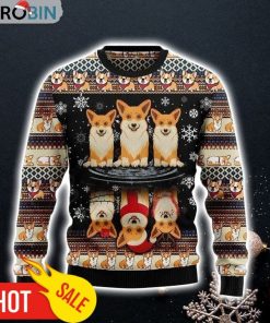 Christmas Pattern And Christmas Corgi On The Lake Gift For Christmas Ugly Christmas Sweater