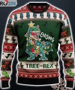 Christmas Tree Rex Design 3D Printed Ugly Christmas Sweater