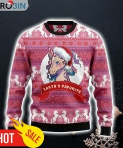 Christmas Unicorn Santa’s Favorite Gift For Christmas Ugly Christmas Sweater