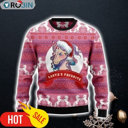 Christmas Unicorn Santa’s Favorite Gift For Christmas Ugly Christmas Sweater