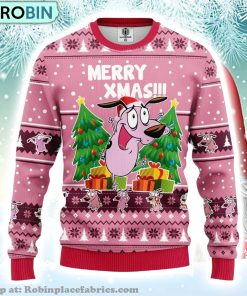 Couage The Cowardly Merry Xmas Ugly Christmas Sweater