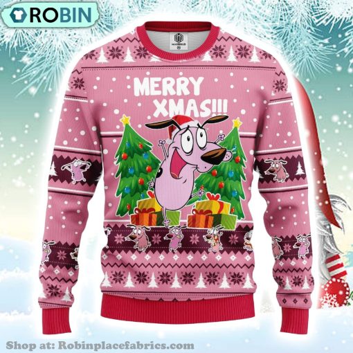 Couage The Cowardly Merry Xmas Ugly Christmas Sweater