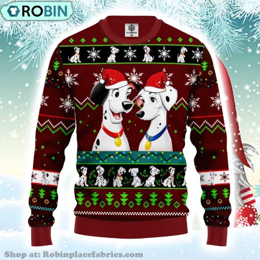 Cute 101 Dalmatians Merry Xmas Gift Ugly Christmas Sweater