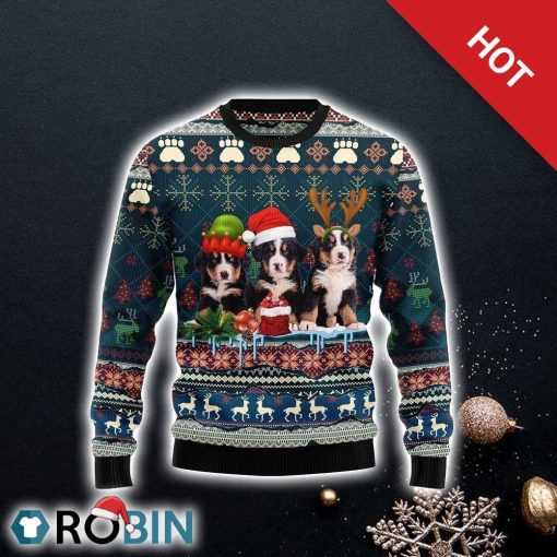 Cute Bernese Mountain Dog Christmas Ugly Christmas Dog Lover Christmas Sweater