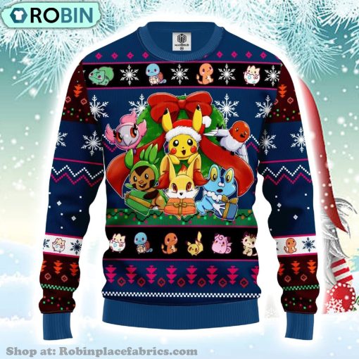 Cute Pokemon Merry Xmas Gifts Ugly Christmas Sweater