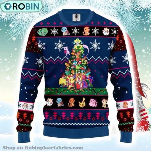 Cute Pokemon Tree Ugly Christmas Sweater
