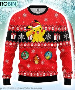 Cute Santa Pikachu Pokemon Merry Xmas Gifts Ugly Christmas Sweater