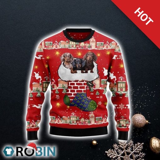 Dachshund Dog Light Up Ugly Christmas Sweater, Dog Lover Christmas Sweater