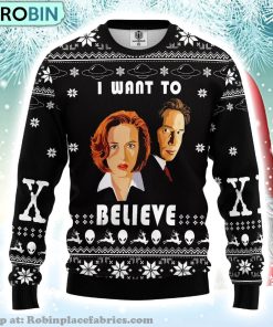 Dana Scully I Want To Believe Ugly Christmas Sweater