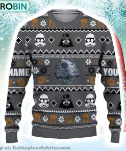 Darth Vader Stormtrooper Christmas Ugly Sweater Darth Vader Stormtrooper Christmas Gift Custom Name