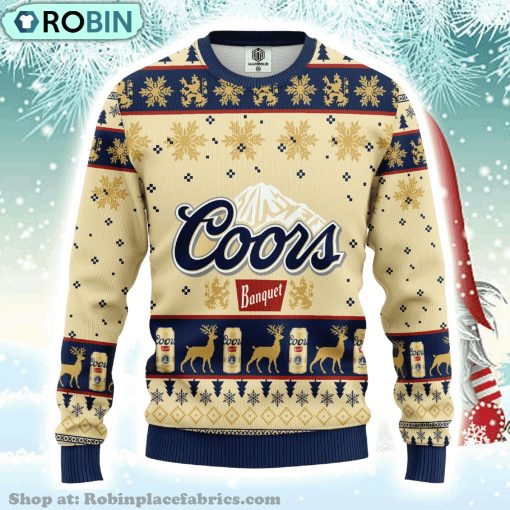 Deer Coors Banquet Beer Ugly Christmas Sweater