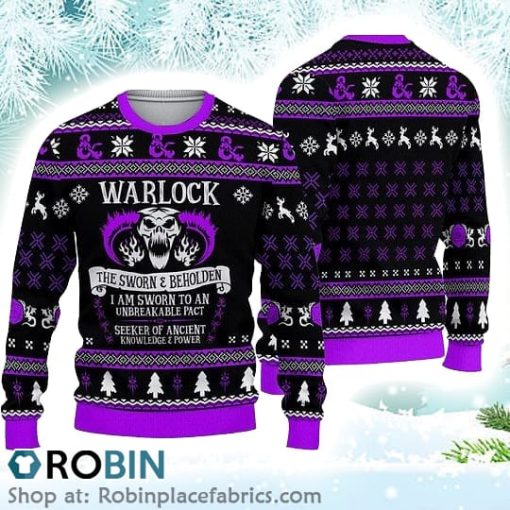 Dnd Classes Warlock Christmas Ugly Sweater 3D Printed Christmas
