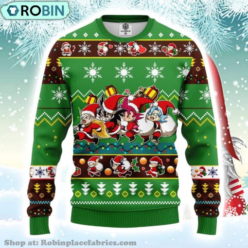 Dragon Ball Anime Merry Xmas Santa Dragon Ball Kid Ugly Christmas Sweater