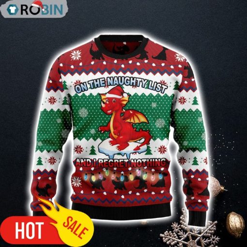 Dragon Christmas List Ugly Christmas Sweater