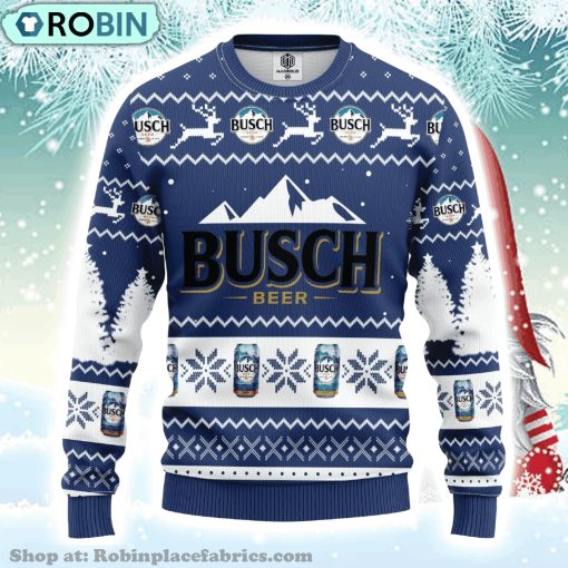 Drink Lover Merry Xmas Gifts Busch Beer Ugly Christmas Sweater 3d